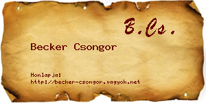 Becker Csongor névjegykártya